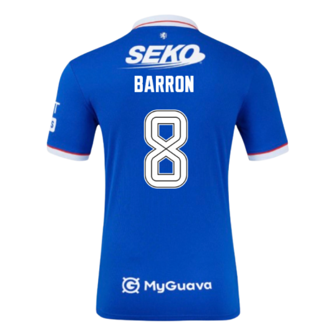 Authentic 2025-2026 Rangers Home Authentic Barron 8 With Limited