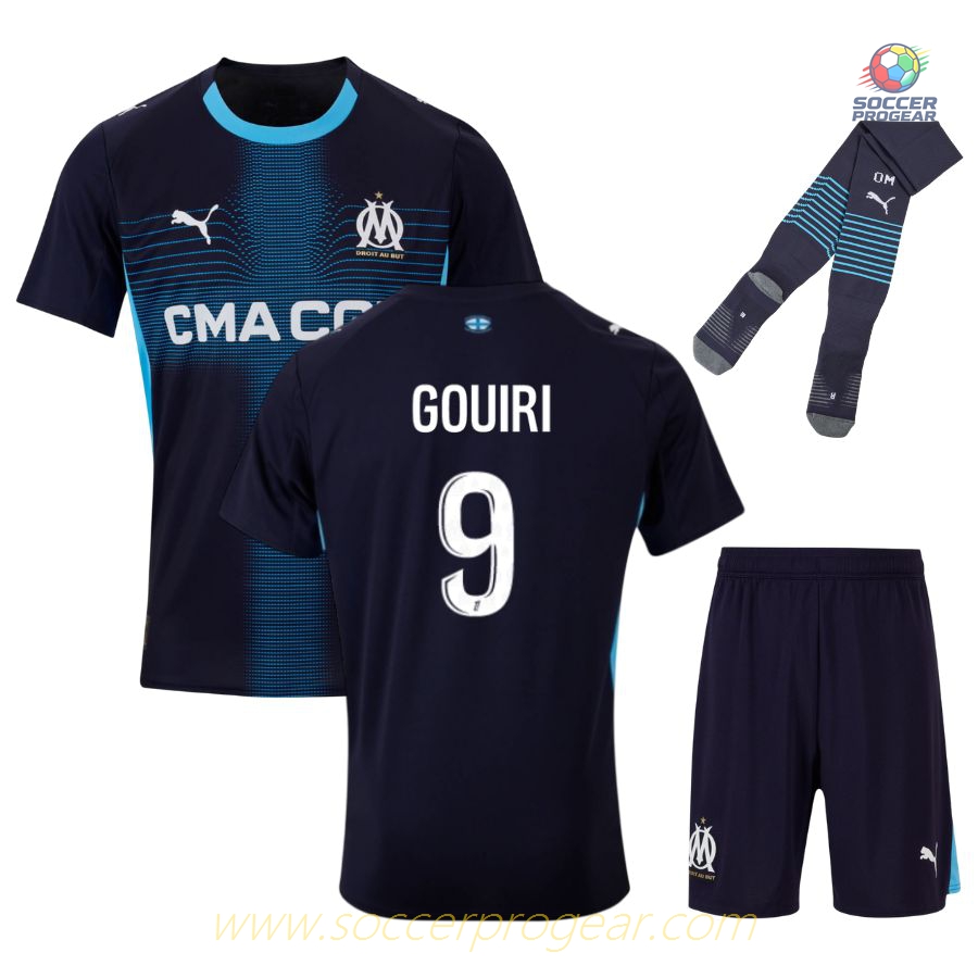 OM Ligue 1 Away Youth Jersey Set Soccer Jersey 2025/26 Collection Gouiri