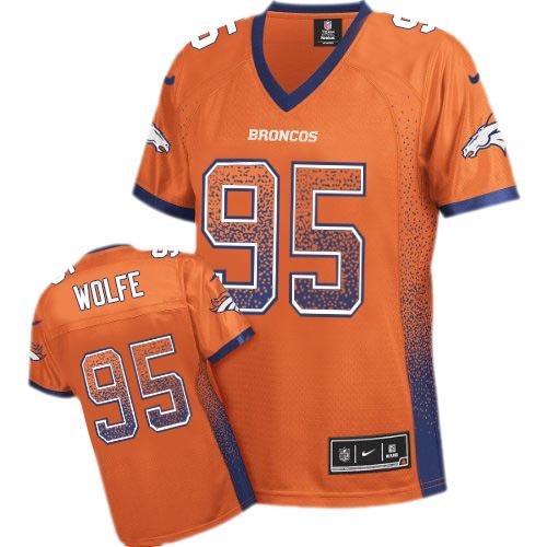 Official NFL s Denver Broncos #95 Derek Wolfe Orange Elite Jersey