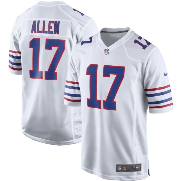 Men's Buffalo Bills Josh Allen Nike White Alternate Game P...