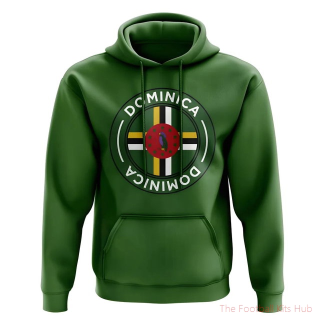 Men Dominica Football Badge Hoodie (Green)