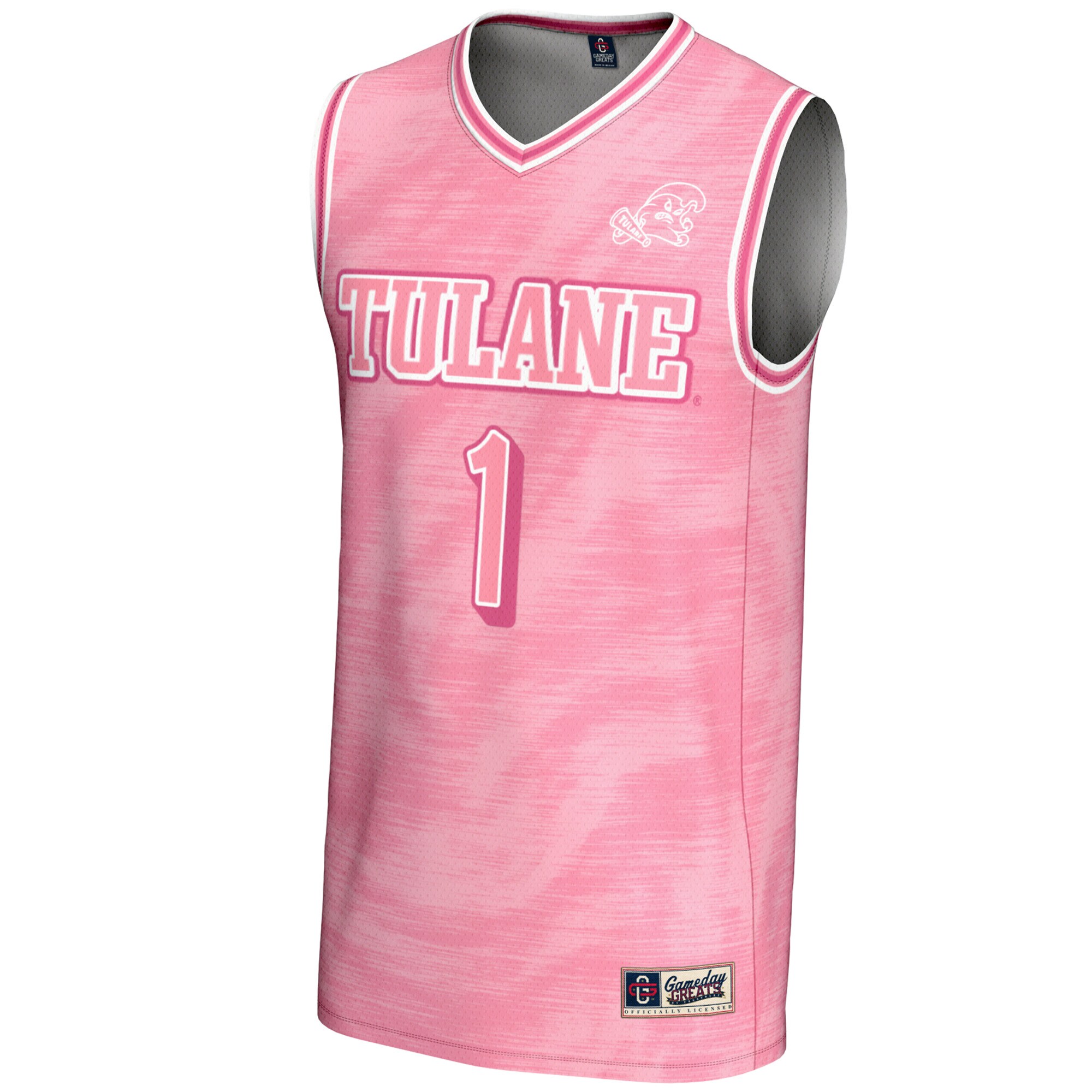 [DDG] Tulane Green Wave GameDay Greats Unisex Lightweight Basketball Jersey - Pink