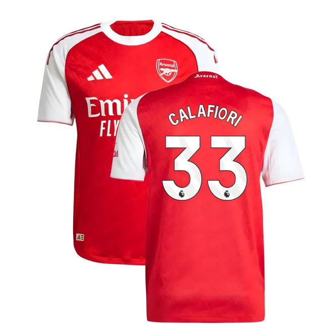 Arsenal Home Football Shirt 2025-20 - Calafiori 33 L M S