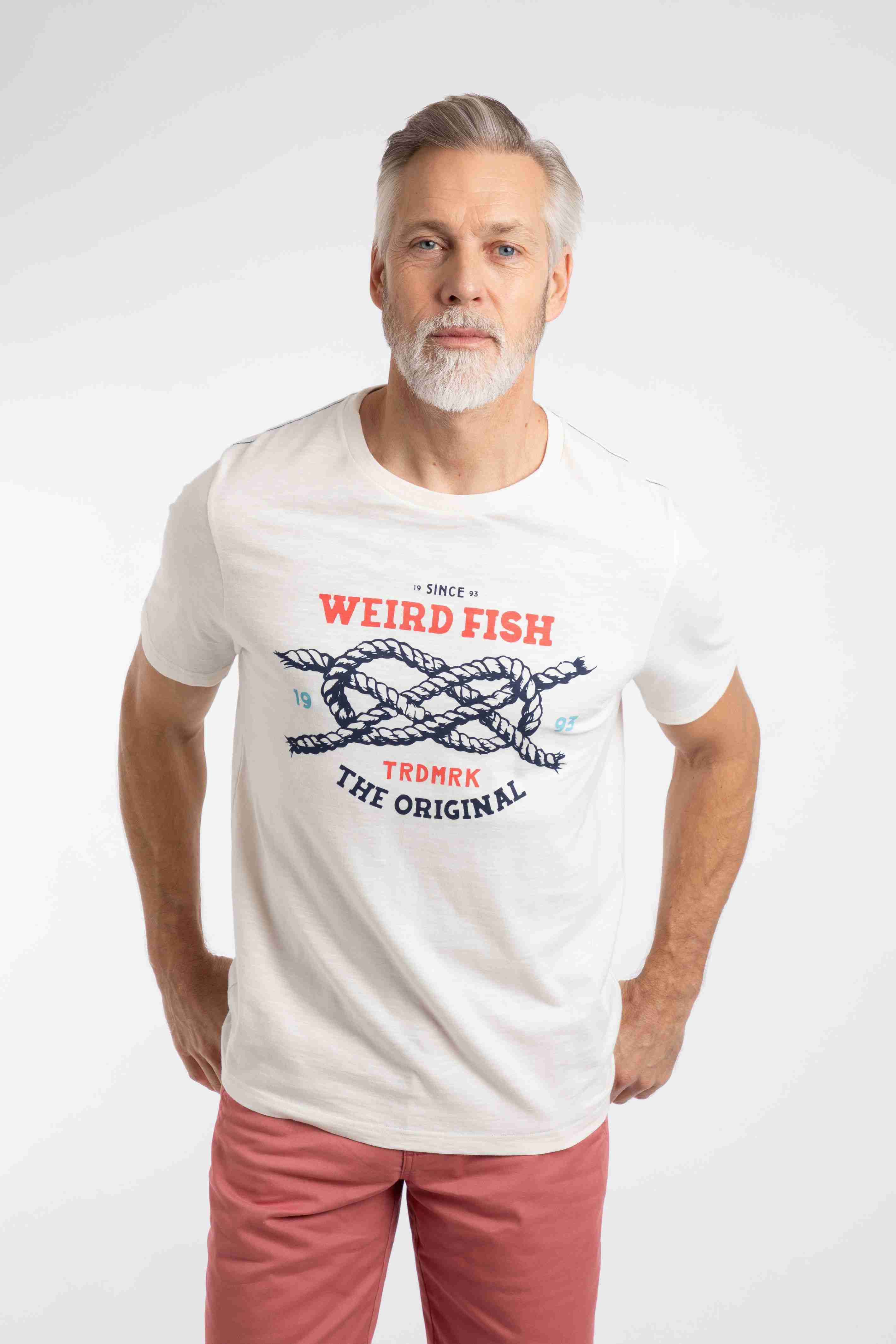 Cast Off Front Print Graphic T-Shirt Dusty White