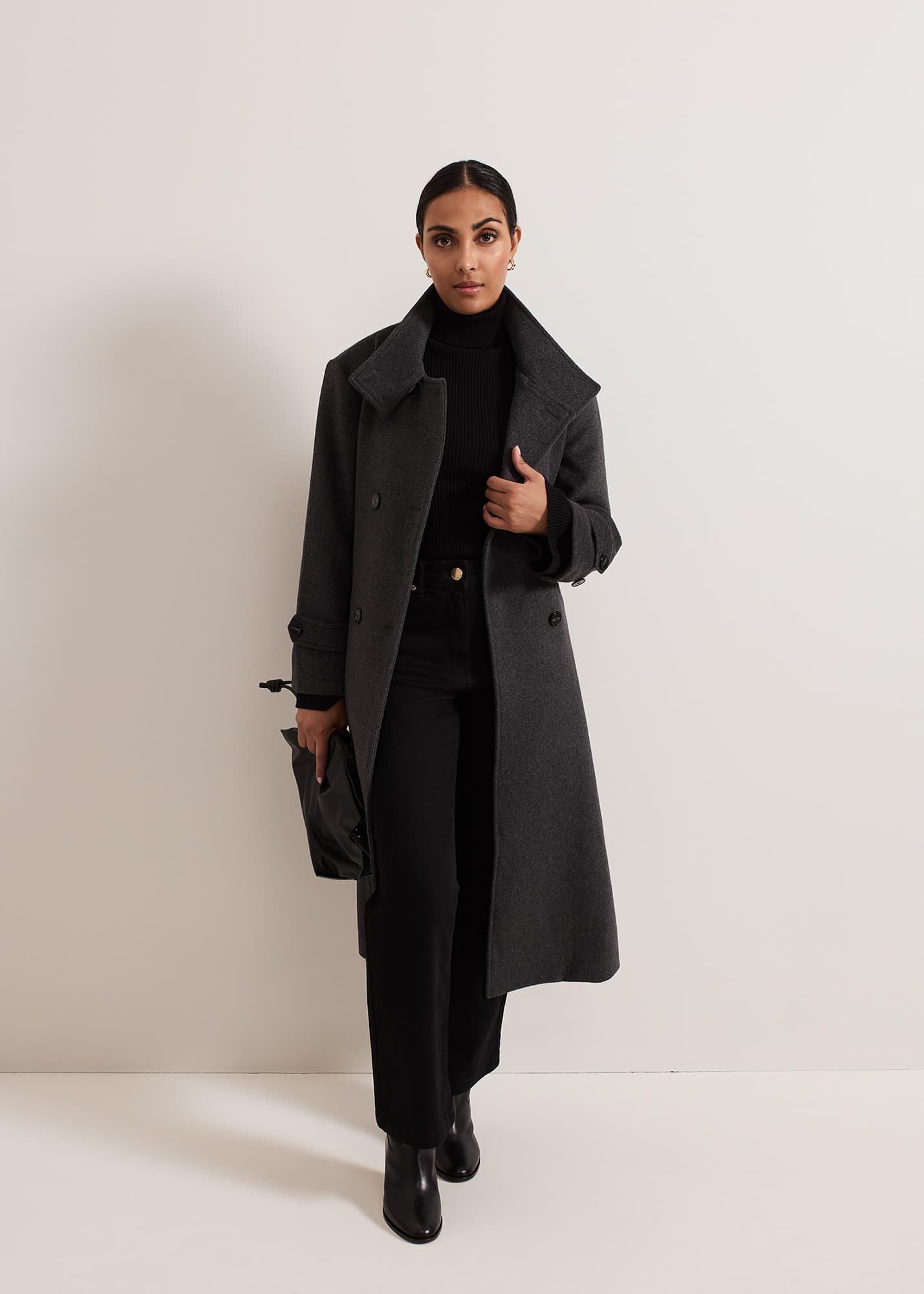 Petite Paloma Funnel Neck Wool Coat