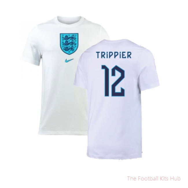 2022-2023 England Crest Tee (White) (Trippier 12)