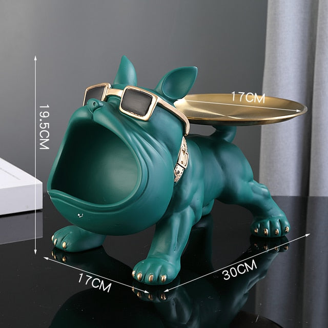Everyday Cool French Bulldog Big Mouth Resin Sculpture With Tray for Pet