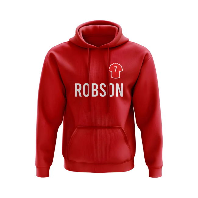Bryan Robson Man United Number Hoody (Red)