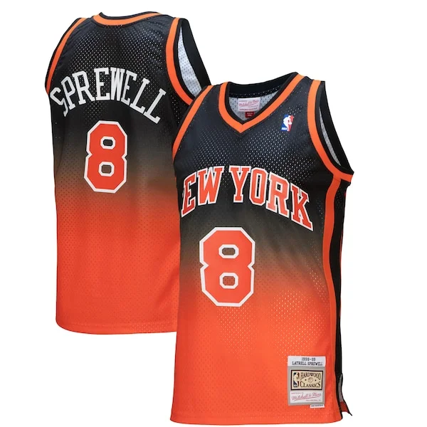 Latrell Sprewell NYK Swingman Jersey - contemporary exclusive - Black