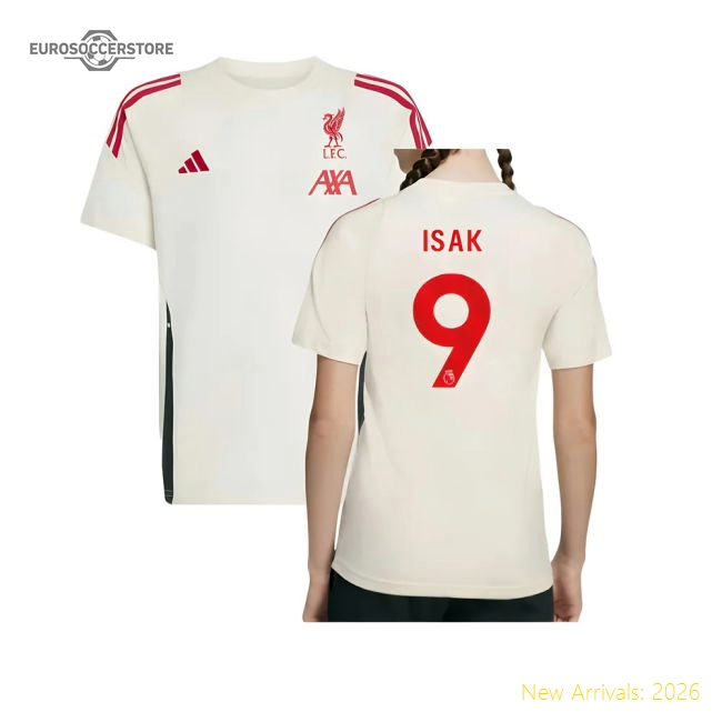 Official 2025-2026 Liverpool Training Tee (white) - Kids (isak 9)