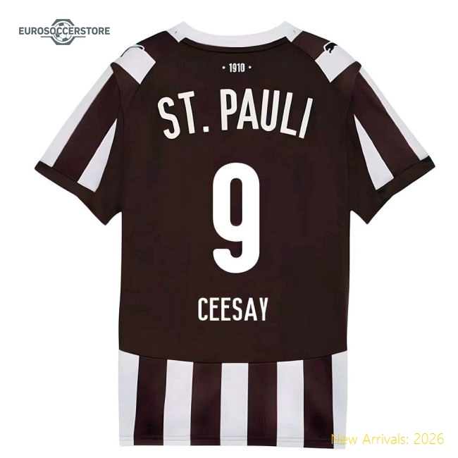 2025-2026 St Pauli Home Shirt (Kids) (Ceesay 9)