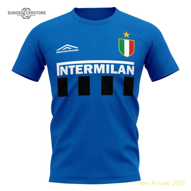 Exceptional Inter Milan Vintage Football Fan T-shirt (blue)