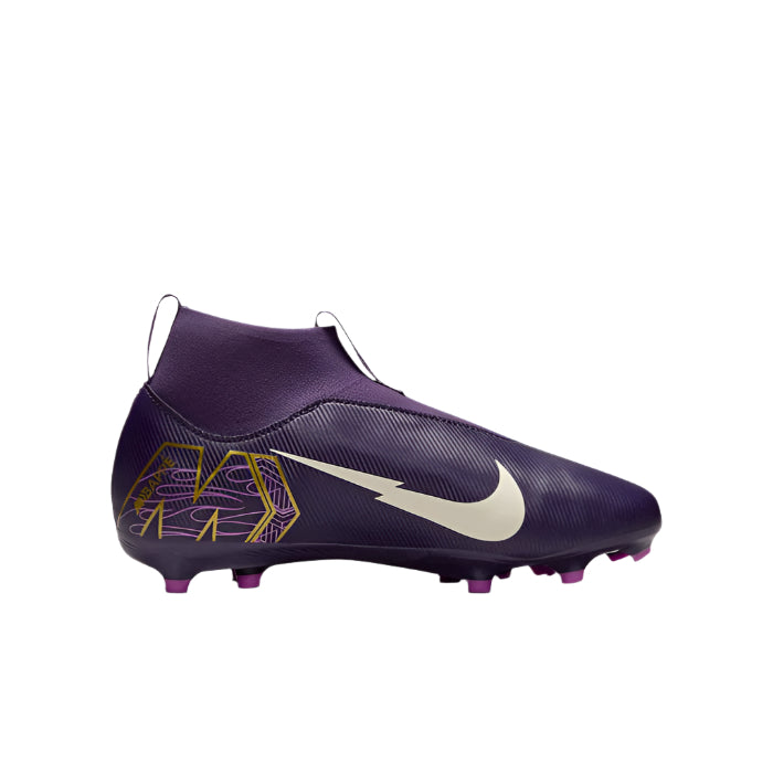 Nike Youth Jr. Zoom Superfly 10 Academy Kylian Mbappe KM FG/MG Soccer Cleats (Grand Purple/Pale Ivory)