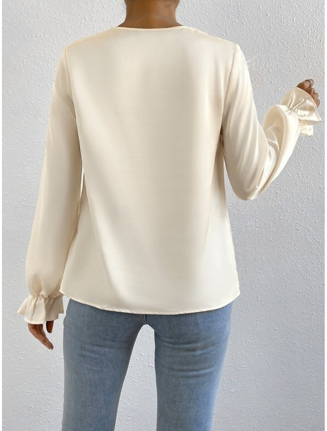 Women's Shirt Blouse Stylish Casual Solid Color Regular Tops Long Sleeve Cowl Neck Ruched Regular Fit Daily Summer Spring