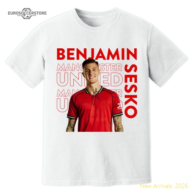 Authentic Benjamin Sesko Man United New Signing T-shirt (white)