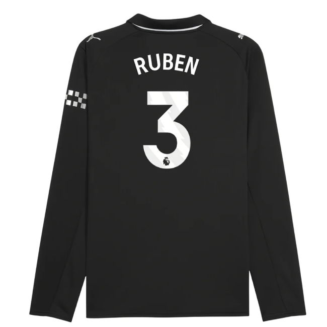 Official Football Man City Long Sleeve Away Shirt Ruben #3 Superio...