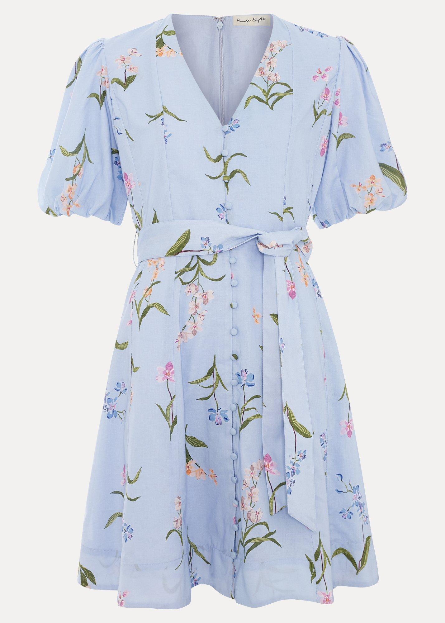 Velma Floral Blue Mini Dress