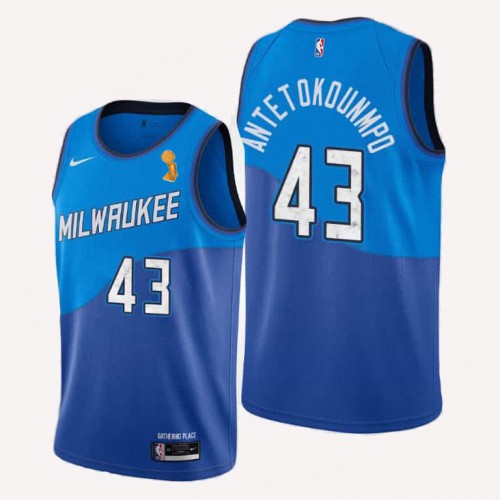Blue Nike Milwaukee Bucks #43 Bucks Jersey - Performance Fabric