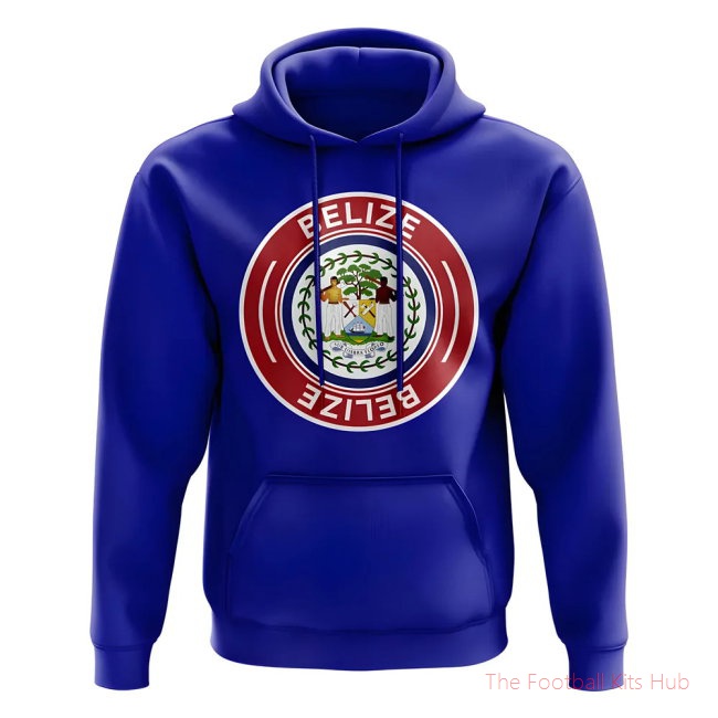 Men Belize Football Badge Hoodie (Royal)