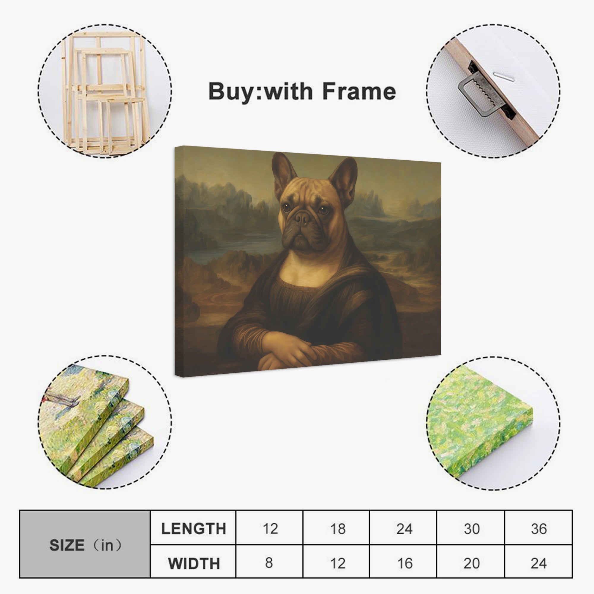 Poppy - Adorable Frenchie canvas Wall Art