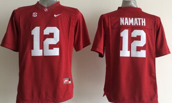 Men's ALA Tide Joe Namath #12 home jersey Red 2014 official licensed