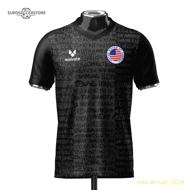 Premium Usmnt Heritage Football Jersey Black (wolvate) Adult Short