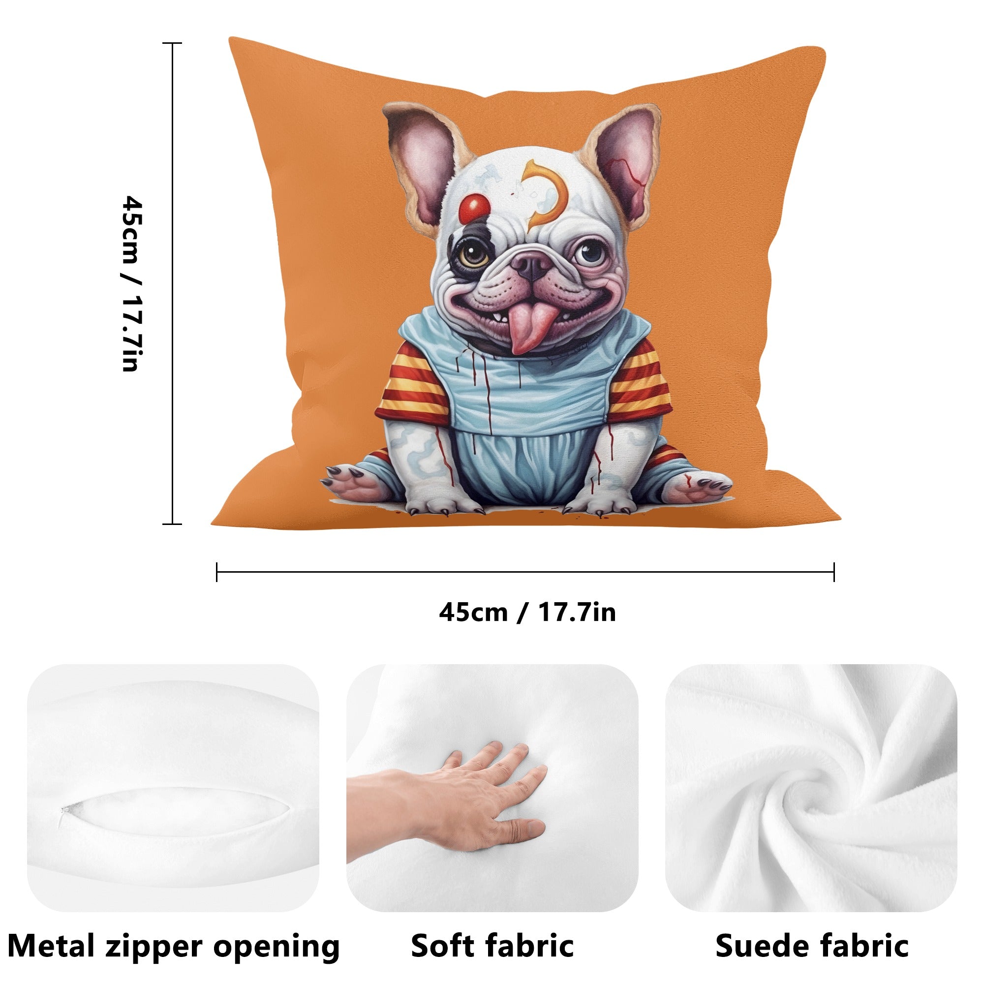 Trendy Chucky Doll Style - Pillow Cover for French Bulldog Lovers
