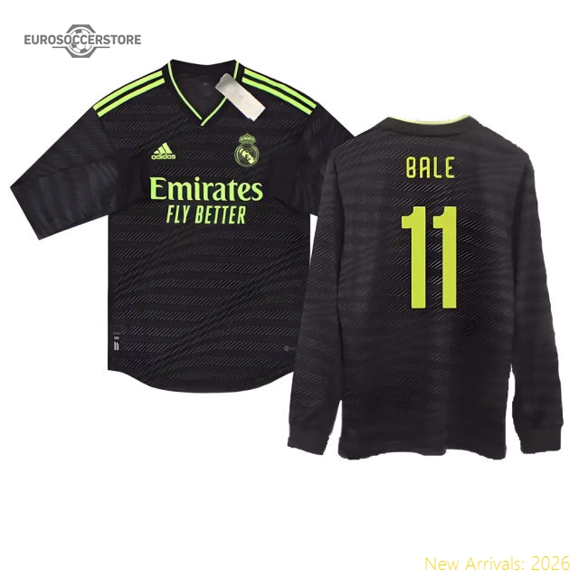 Match-Day 2022-2023 Real Madrid Authentic Long Sleeve Third Shirt (Bale