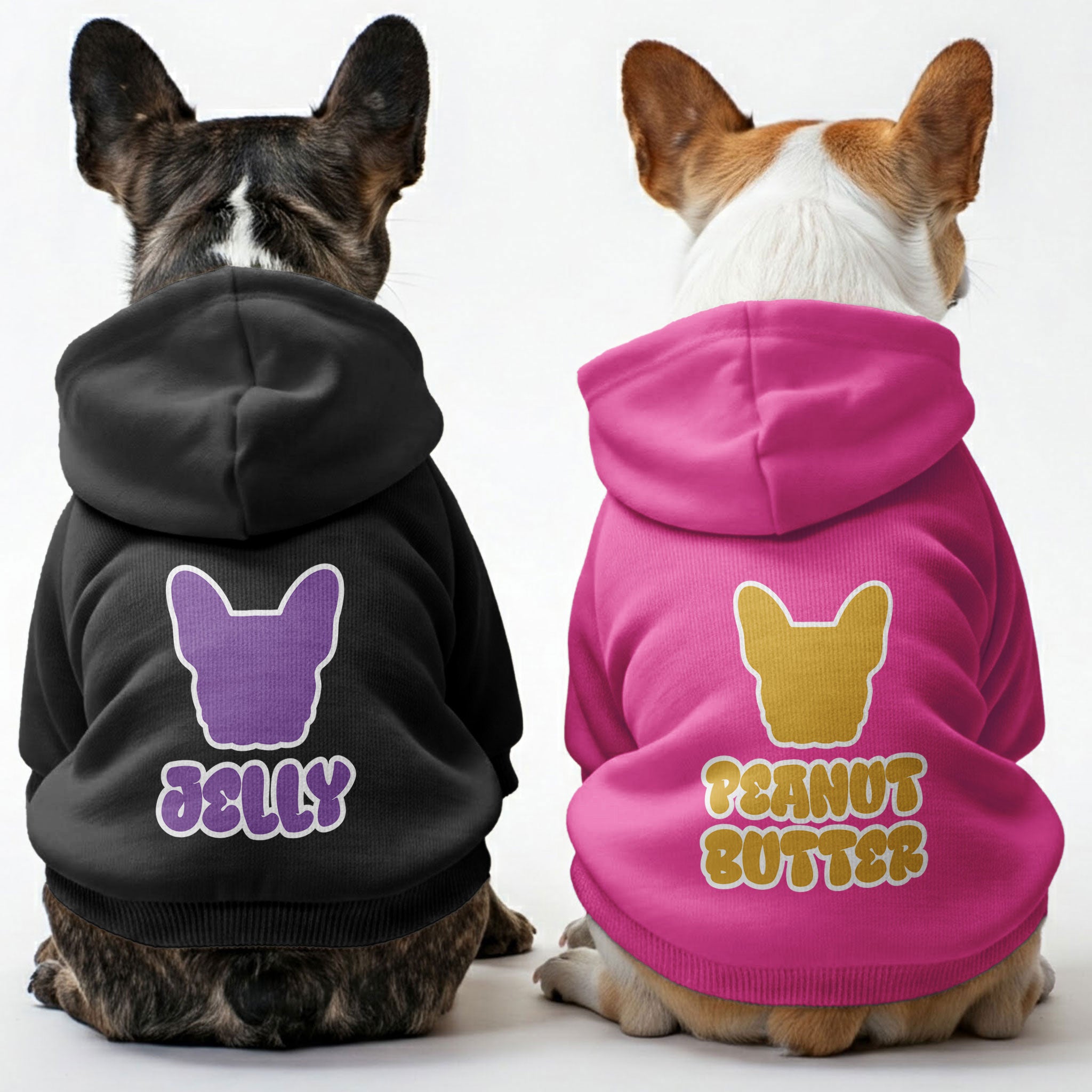 Peanut Butter and Jelly - Matching French Bulldog Hoodies – Stylish, Cozy & Personalized!