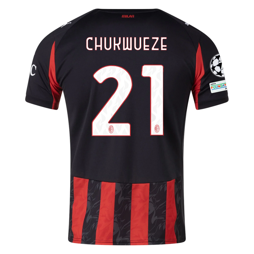 AC Milan Patches 2025-2026 UCL Home Jersey – Authentic Shirt
