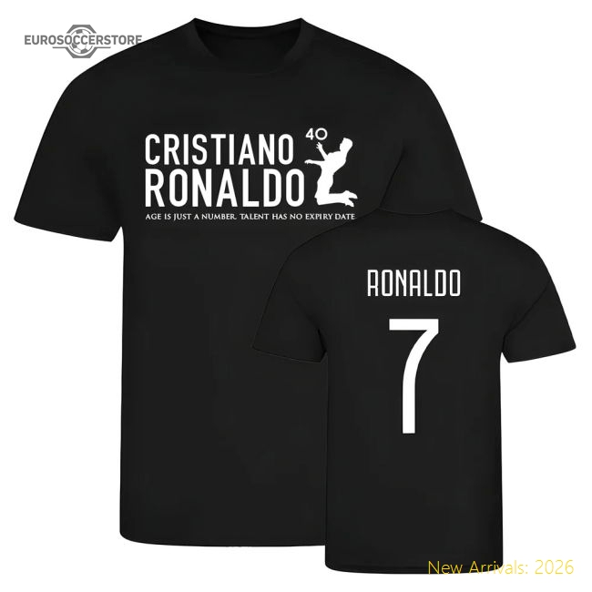 Premium-grade Cristiano Ronaldo At 40 Old Lady Fan T-shirt 7 (black)