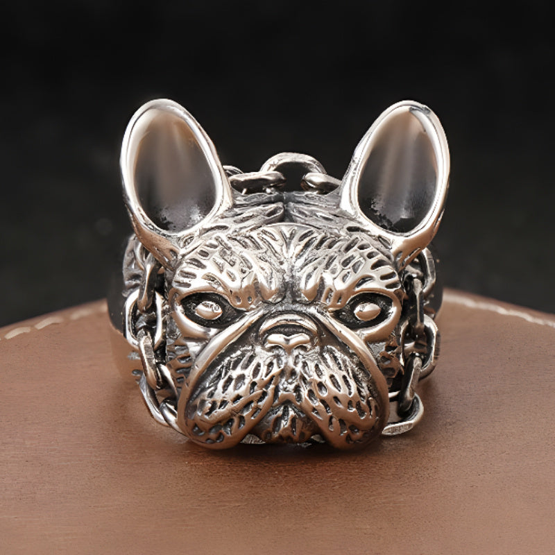 Stylish Cool French Bulldog Open Adjustable Ring Party Jewelry for Dog