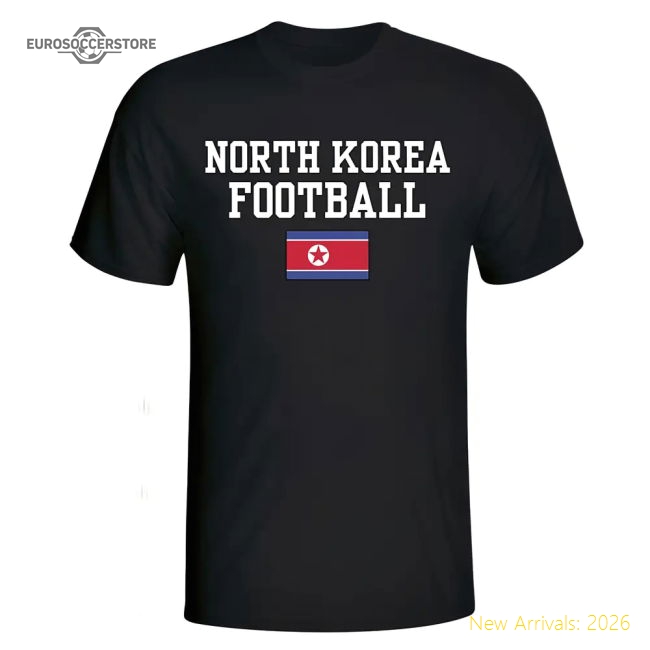 Excellent North Korea Football T-shirt - Black - Fan Collection