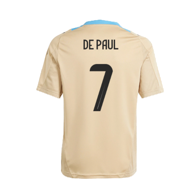 Football 2024-2025 Argentina Training Jersey (Hazy Beige) (De Paul 7)