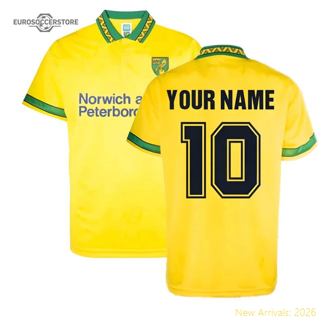 Official Norwich 1994 Home Retro Football Shirt (your Name) - Premium