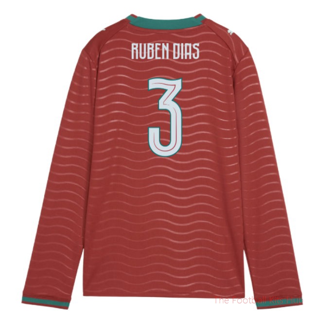 [JED] 2026/27 Portugal Long Sleeve Home Shirt (Kids) (Ruben Dias 3)