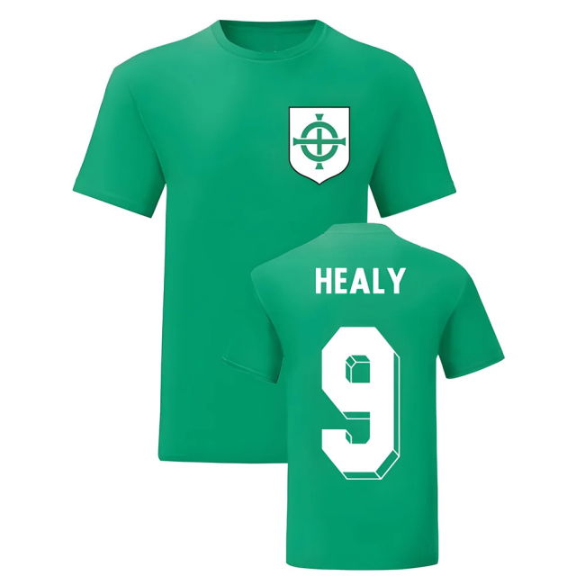 David Healy Northern Ireland National Hero Tee (Green) Quality