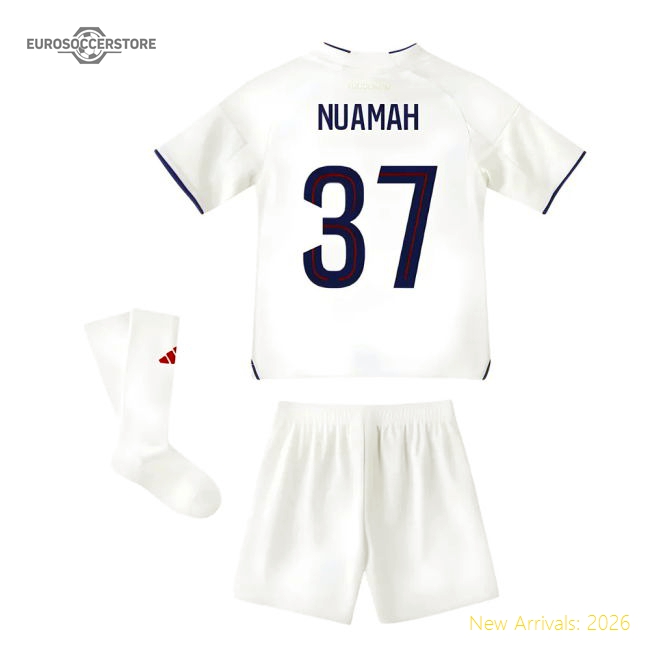 High-Quality 2025-2026 Olympique Lyon Home Mini Kit (Nuamah 37)