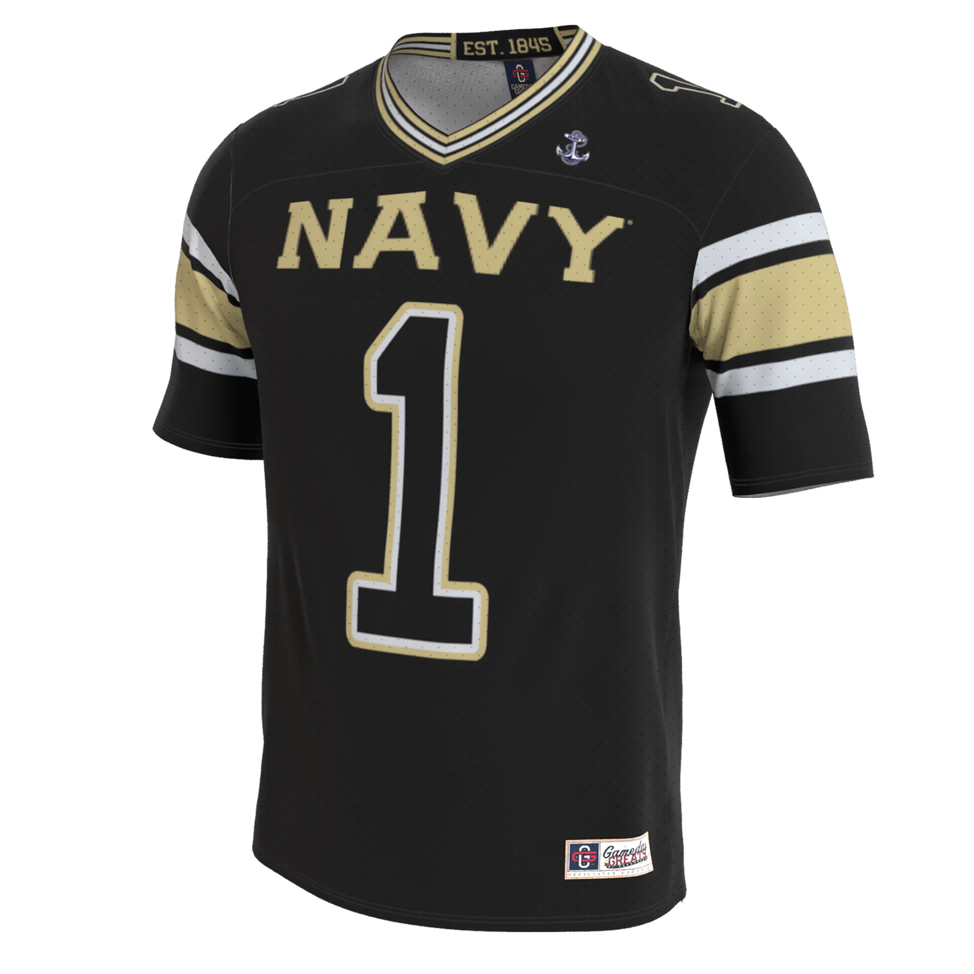 [NJP] Navy Midshipmen GameDay Greats Unisex Lightweight Collegiate Football Blackout Fashion Jersey