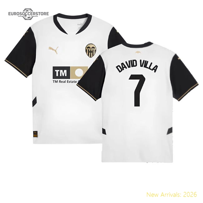Football Team Kids Breathable David Villa Jersey 2024-2025 Easy-care