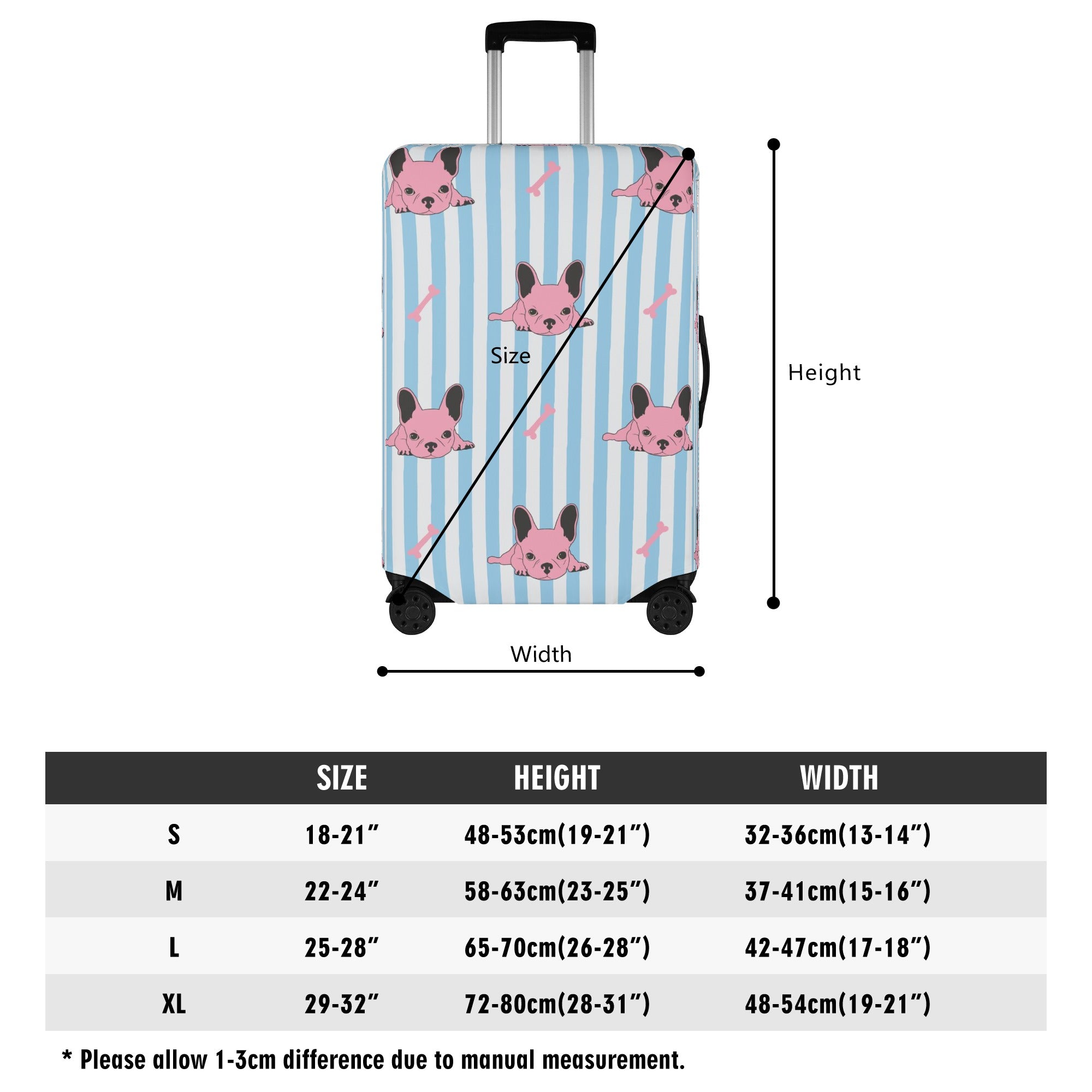 French Bulldog Ava Luggage Cover Cute Frenchie Essential