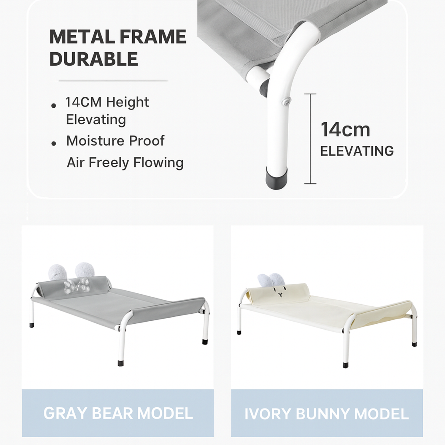 French Bulldog Ventura Frenchie Elevated Bed – Breathable Moisture