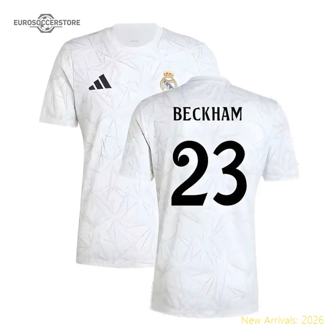 Trending 2024-2025 Real Madrid Pre-Match Shirt (White) (Beckham 23)