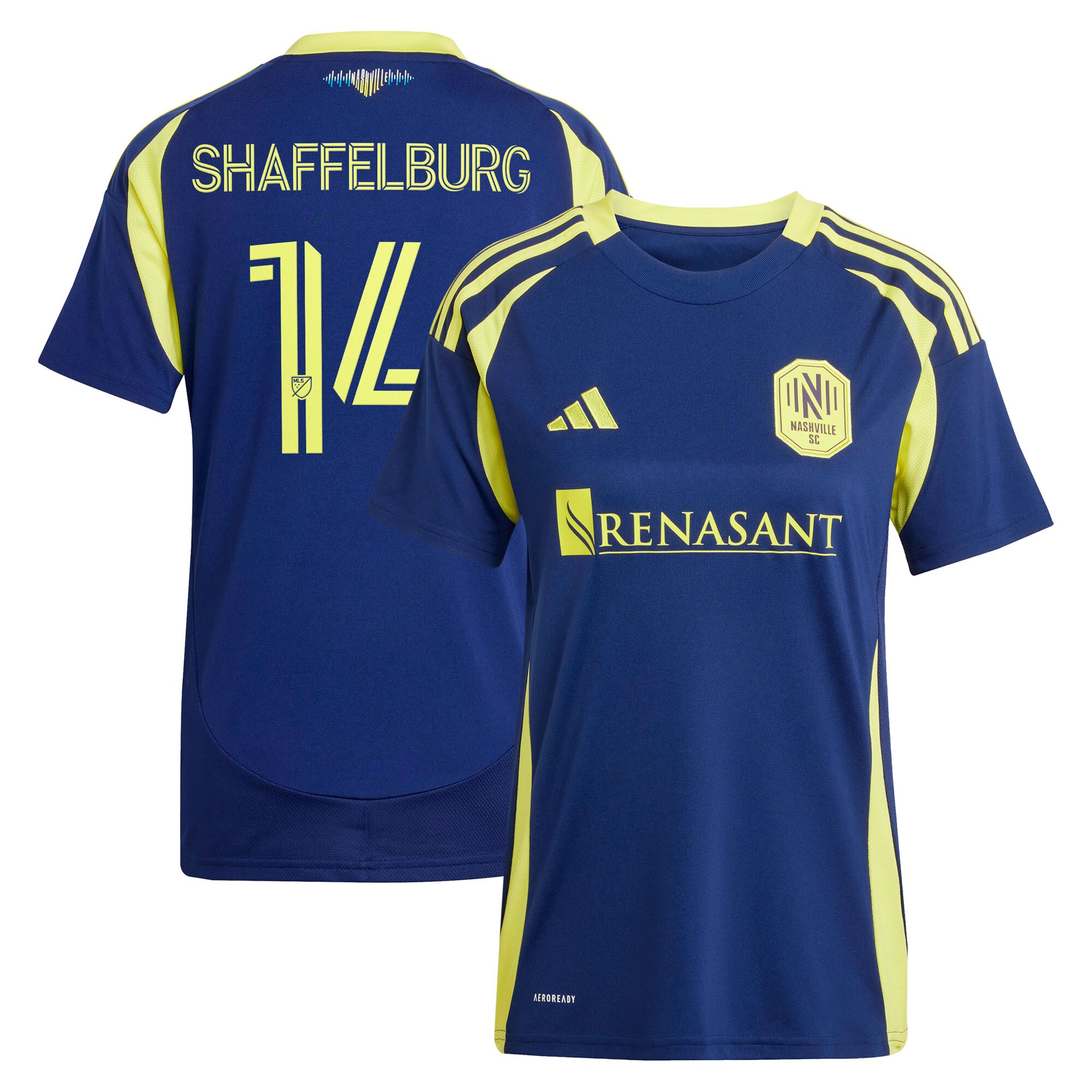 [SJH] Jacob Shaffelburg Nashville SC Women's 2025 The Heart of Nashville Kit Replica Player Jersey - Navy