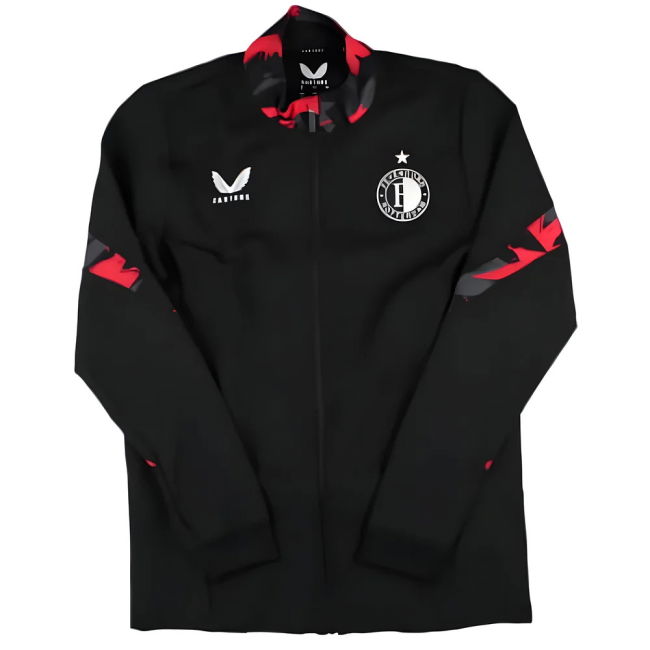 Professional 2024-2025 Feyenoord Jacket Black With Retro Design -