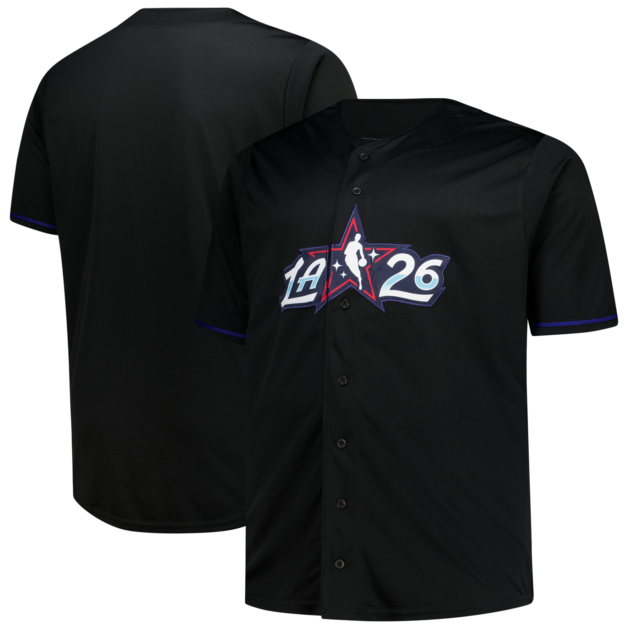 [NJP] 2026 NBA All-Star Game Big & Tall Full-Button Jersey - Black