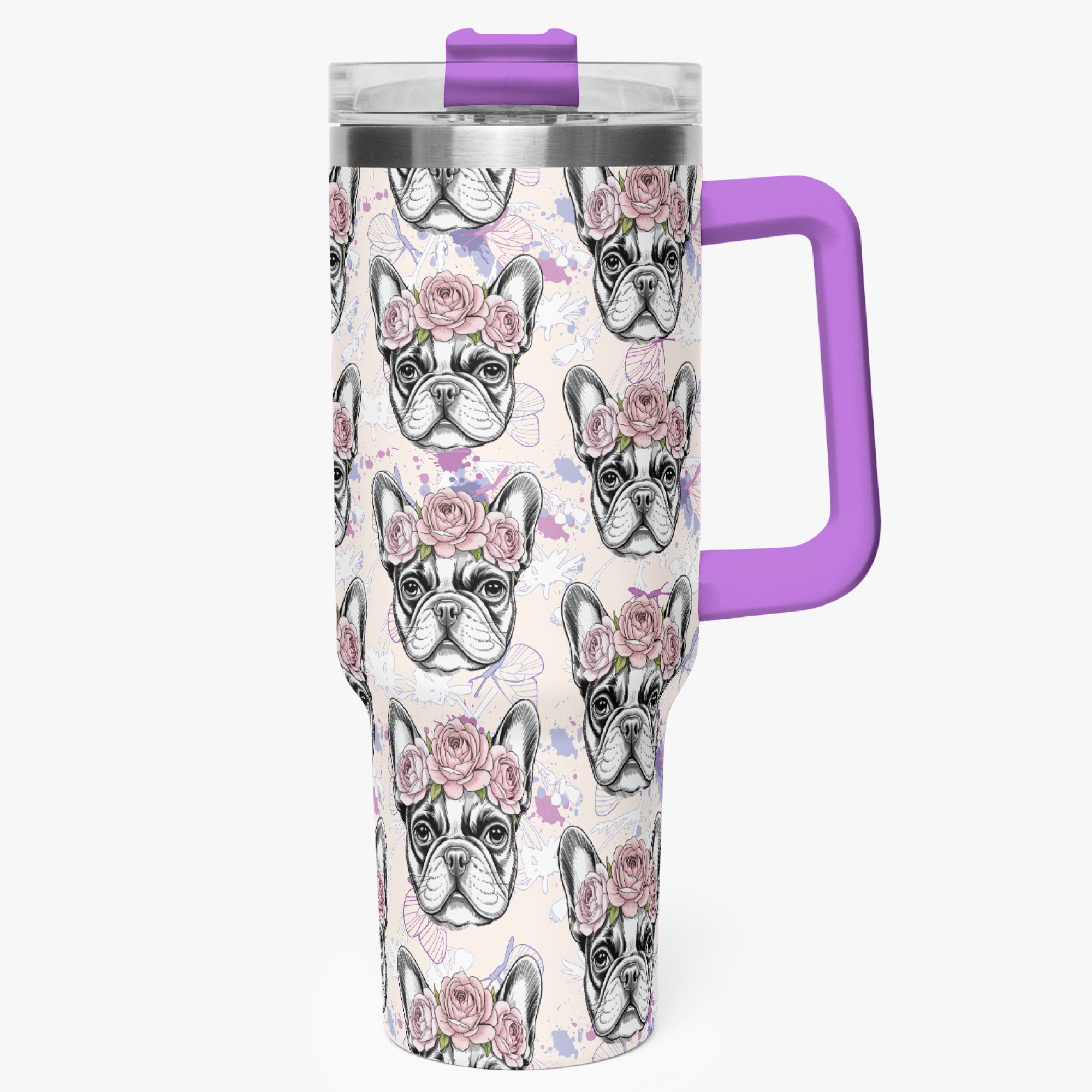 French Bulldog Frida Car Tumbler Cup Frenchie Pet Item