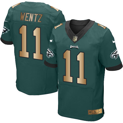 NFL PHI Eagles Carson Wentz #11 Green Elite Game Jersey - Premium