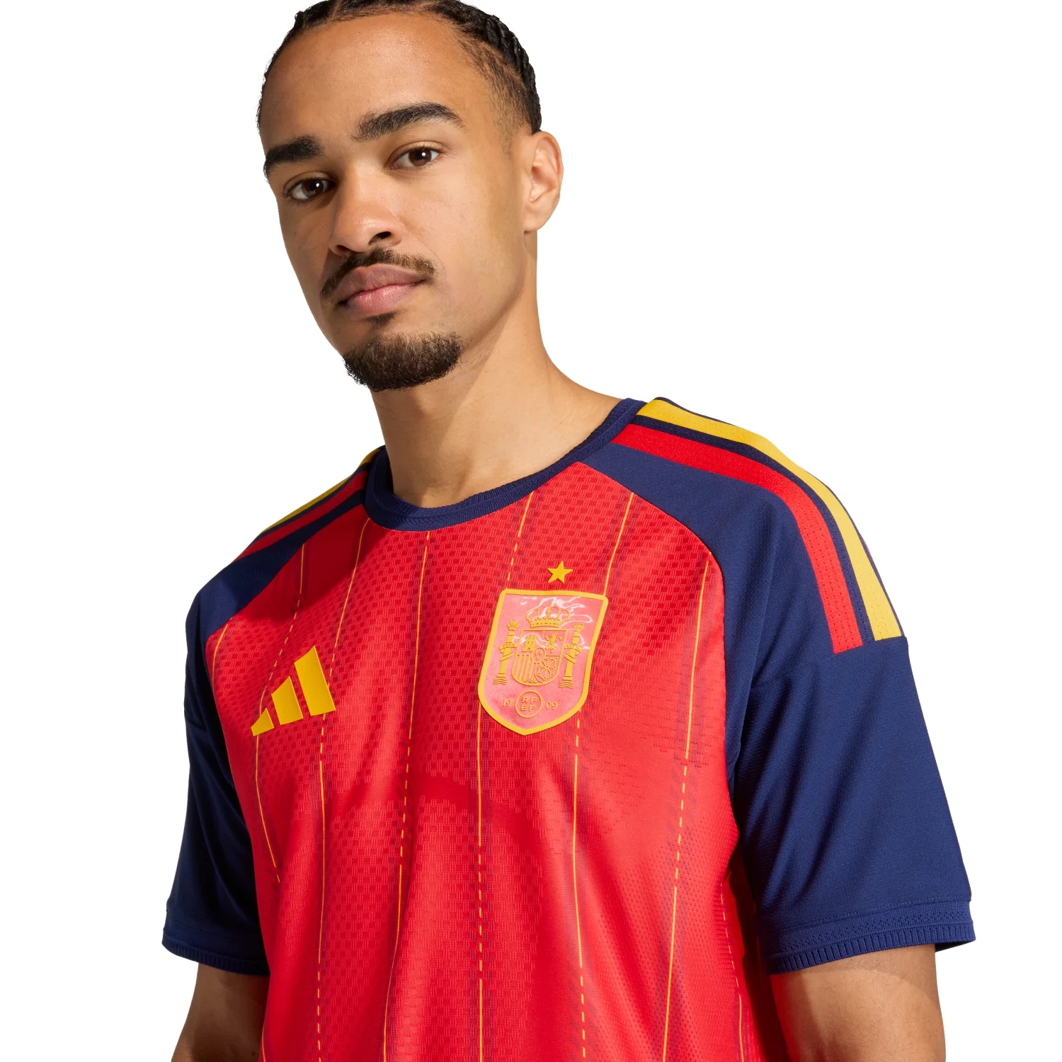 Spain 2026 Elite Home Jersey - Men's | Slim Fit Climacool+ Red Football Shirt with Jacquard Performance Design