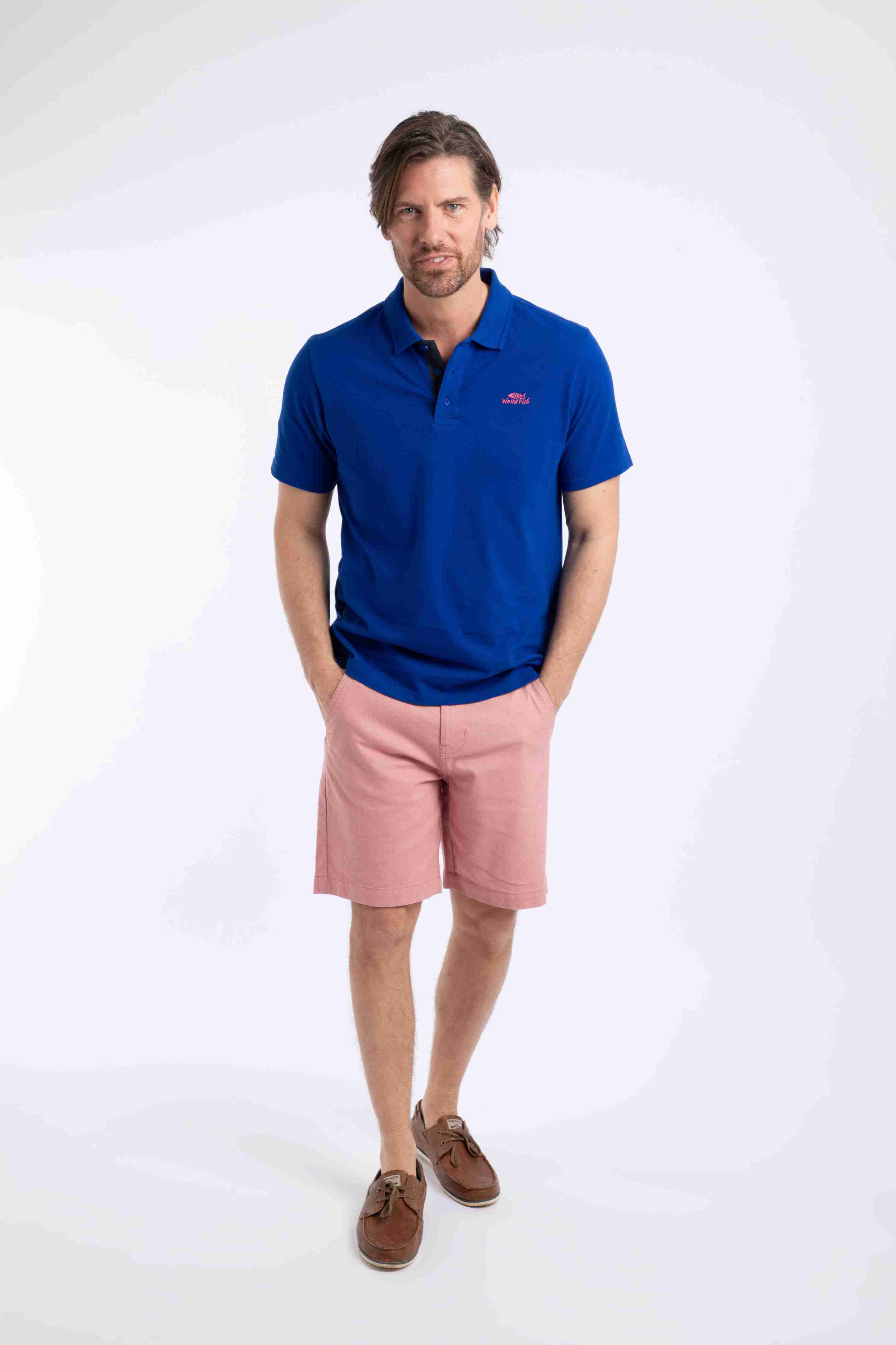 Miles Pique Polo Shirt Mazarine Blue